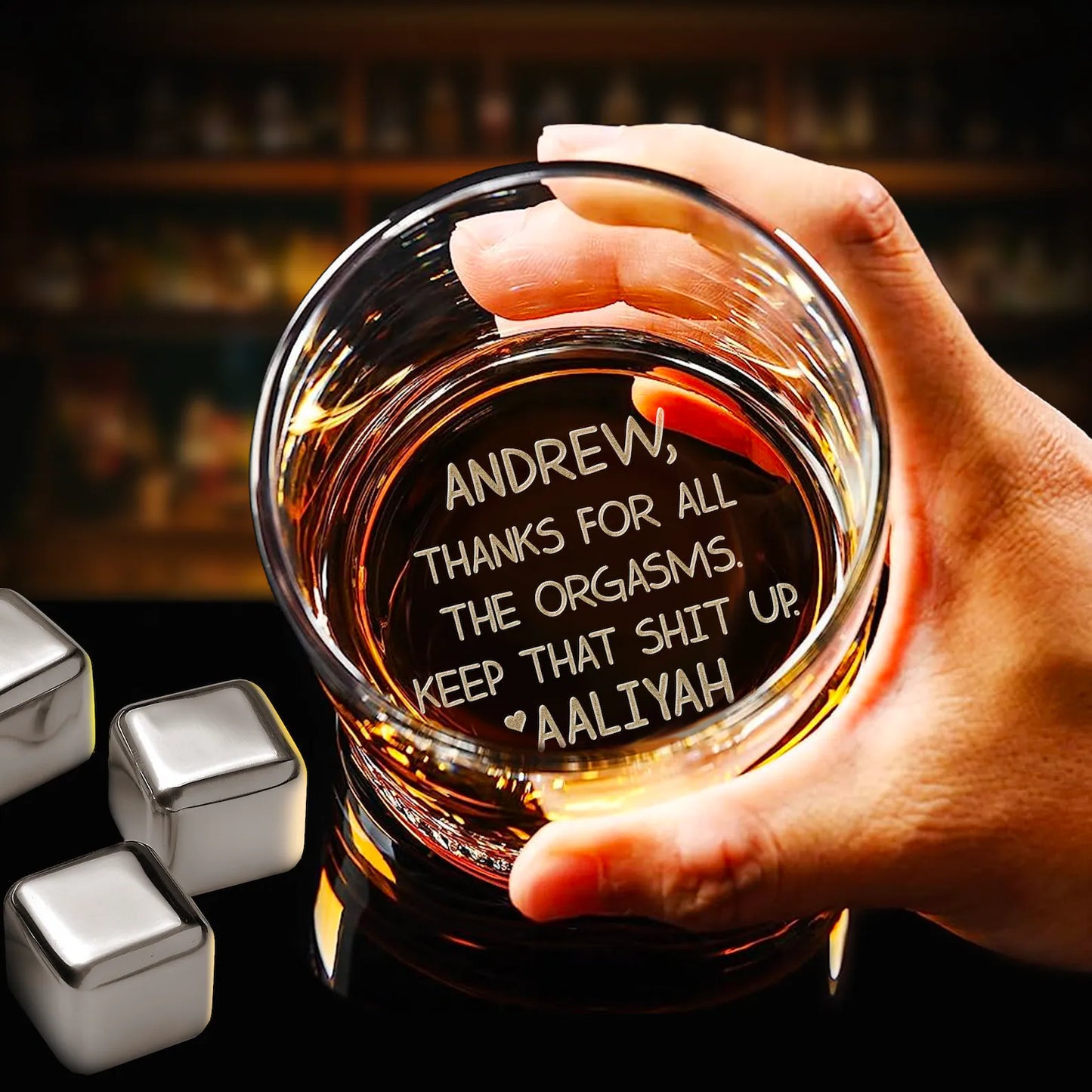 Thanks For All The Orgasms Whiskey Glass